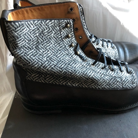 Men’s leather and fabric boots - Picture 2 of 9